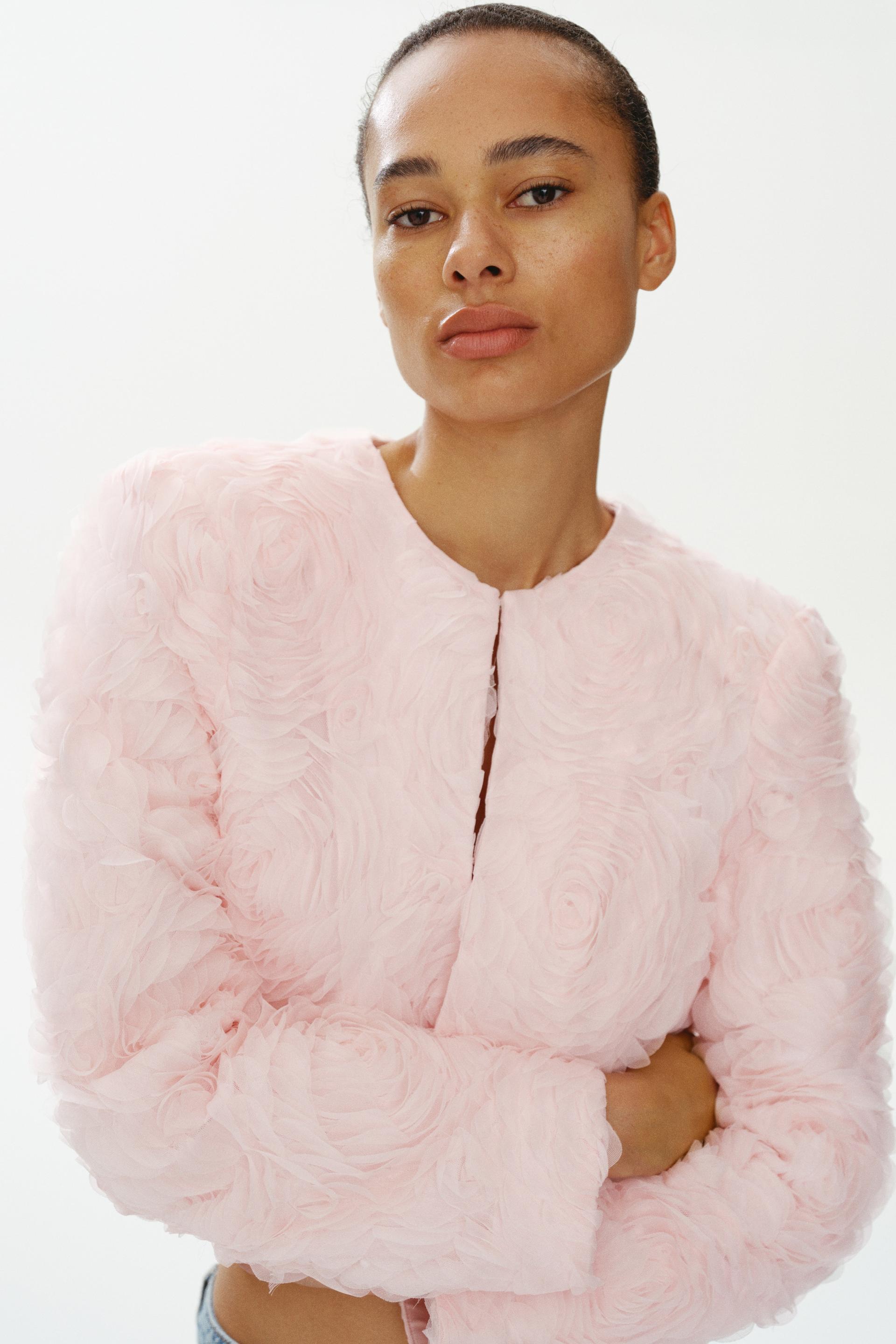 cropped appliquéd jacket
