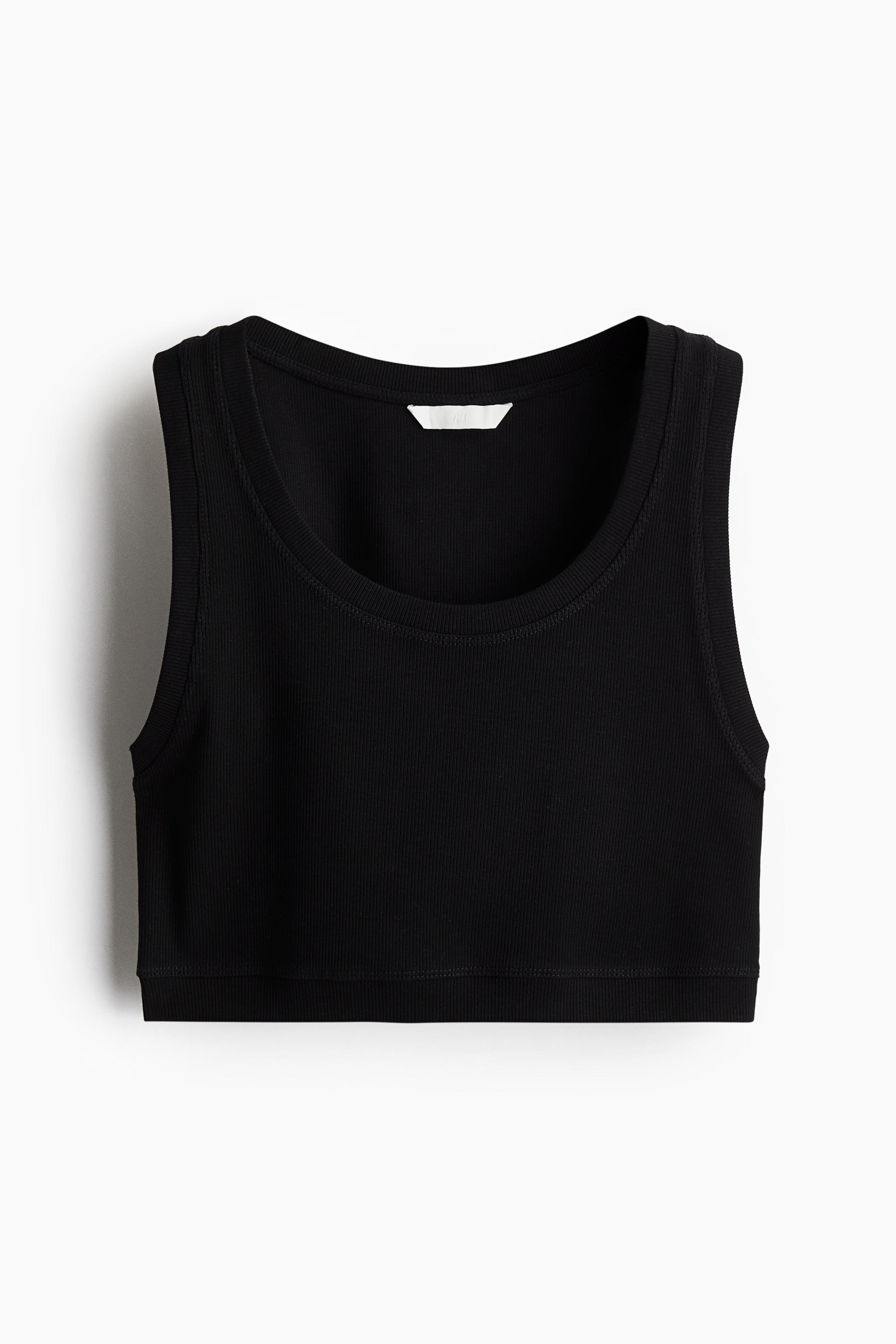 cropped ribbed tank top