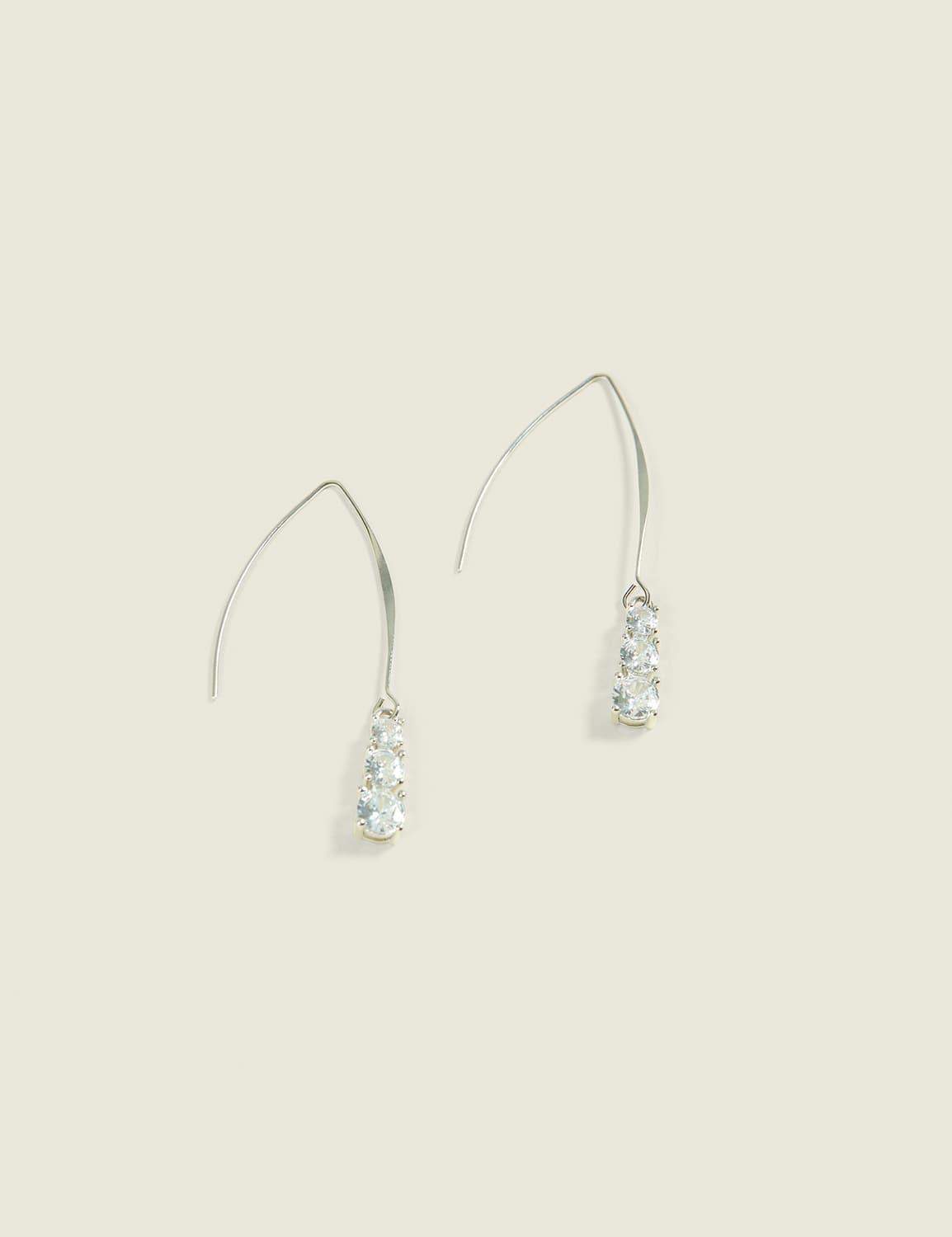 crystal wire drop earrings
