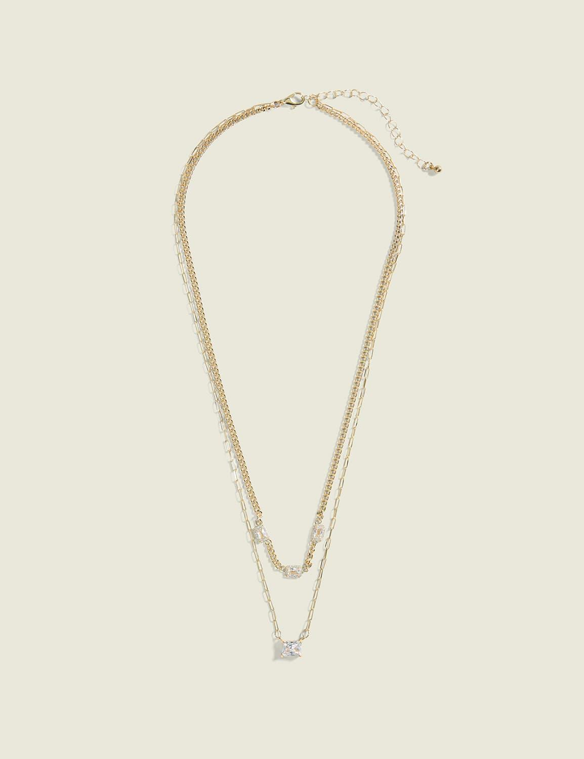 cubic zirconia multi-row necklace