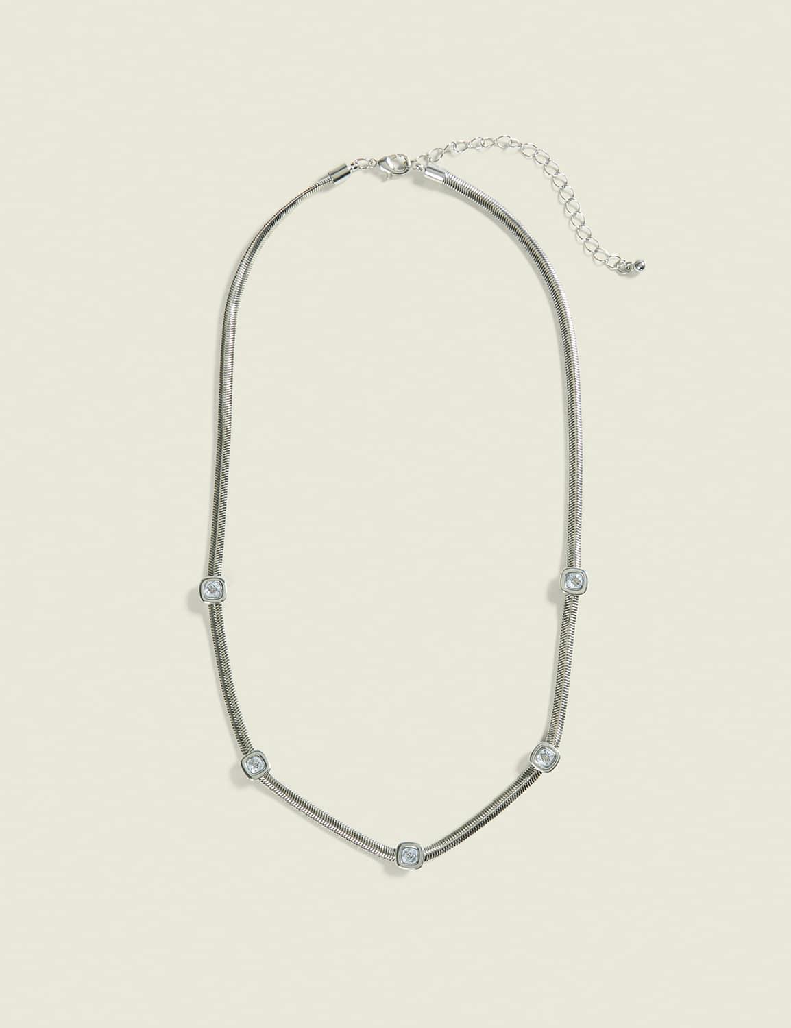 cubic zirconia snake chain necklace