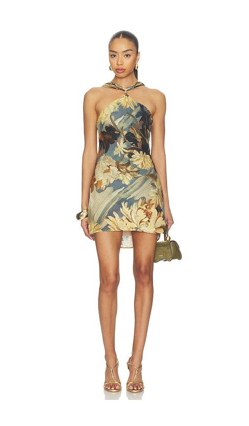 cult gaia alex dress in lemon,slate. - size 0 (also in 2)