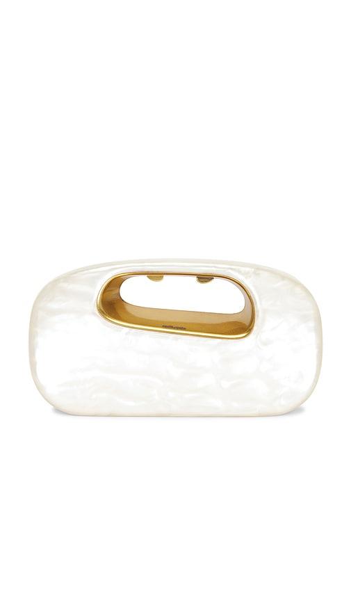 cult gaia amara clutch in ivory.
