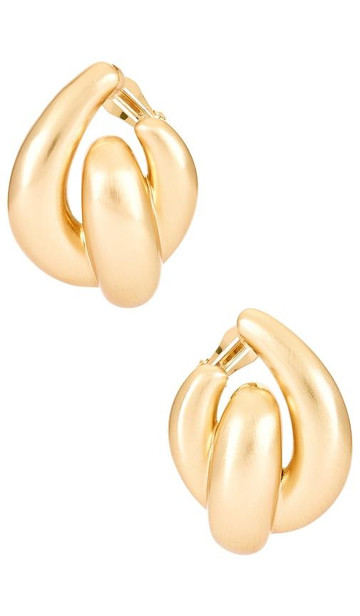 cult gaia audrina earring in metallic gold.