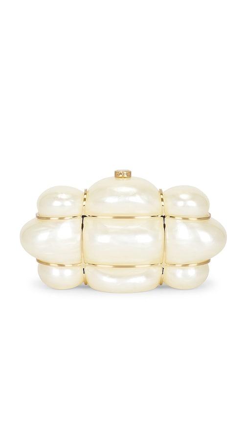 cult gaia bolla clutch in ivory.