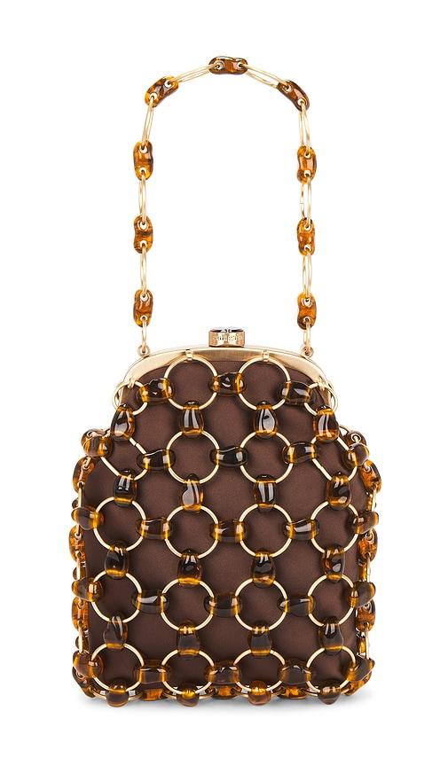 cult gaia brielle wristlet in brown.