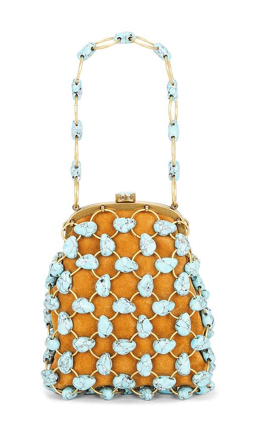 cult gaia brielle wristlet in turquoise.