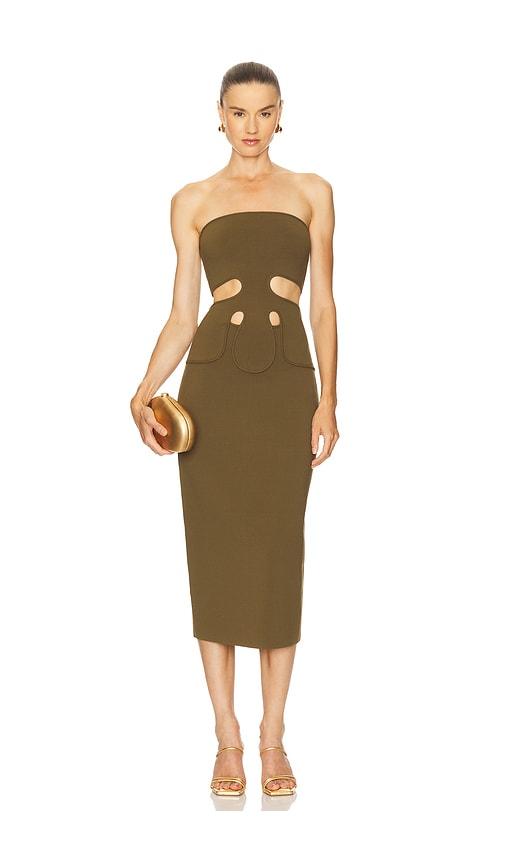 cult gaia brunelo dress in olive. - size l (also in m)