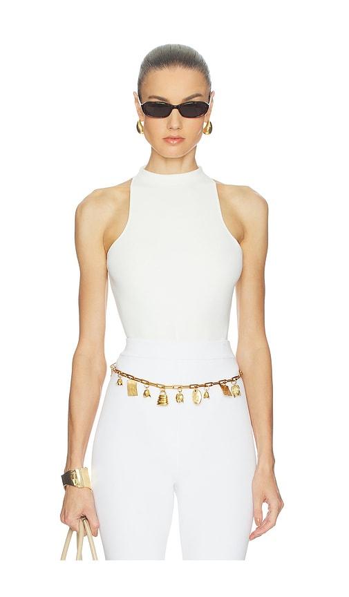 cult gaia cassius knit bodysuit in white. - size m (also in xs)