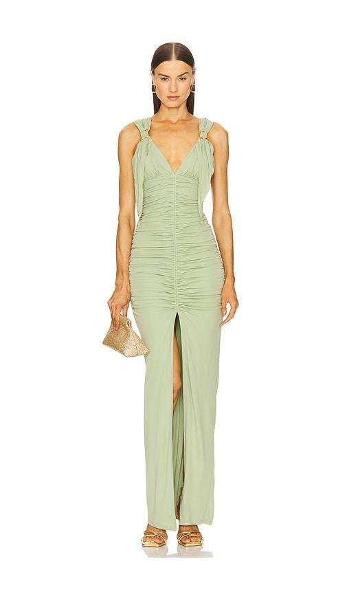 cult gaia charlene gown in olive. - size 6 (also in 8)