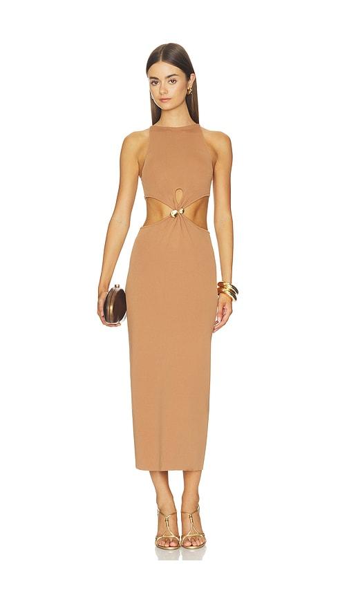 cult gaia cypress dress in brown. - size m (also in xs, s)