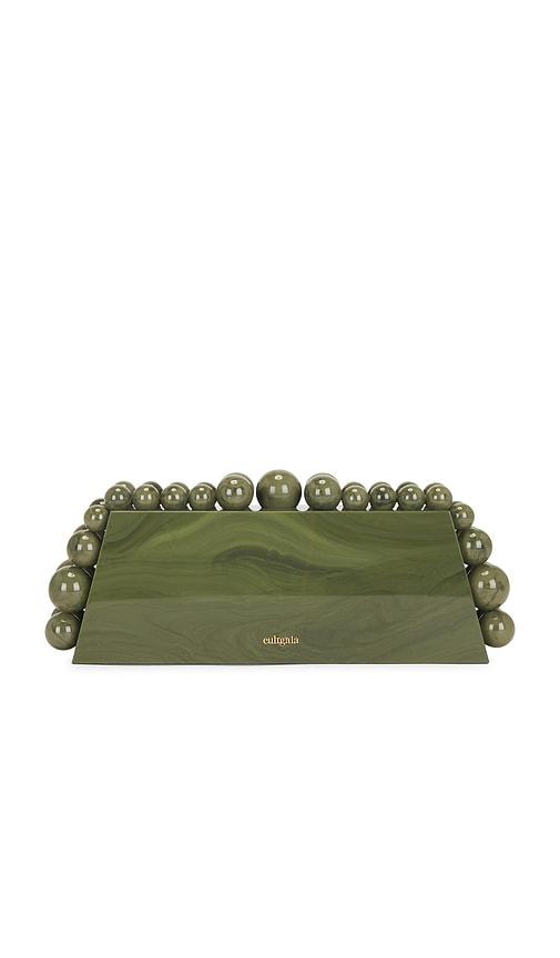 cult gaia eos lungo clutch in green.