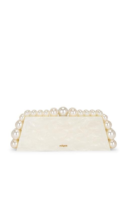 cult gaia eos lungo clutch in ivory.