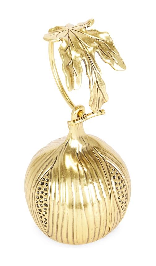 cult gaia fico wristlet in metallic gold.