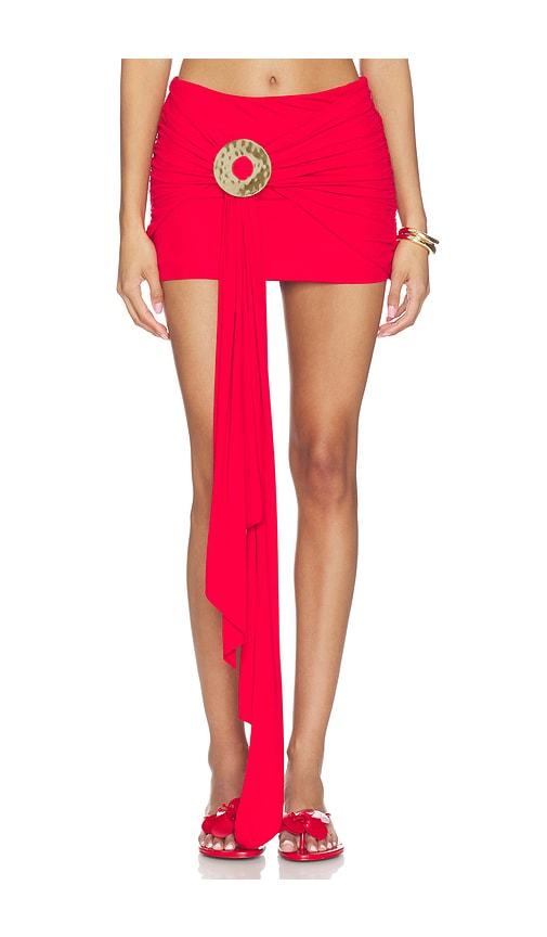 cult gaia freesia skirt in red. - size l (also in xxs, s, m, xl)