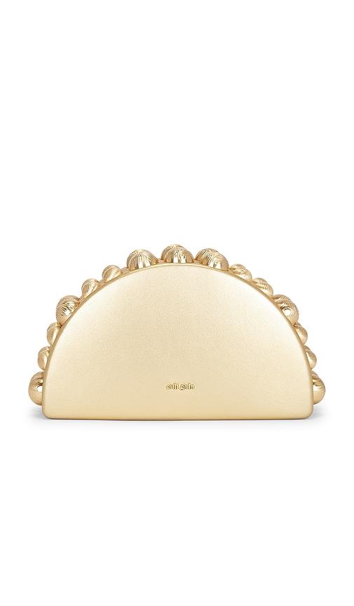 cult gaia gili clutch in metallic gold.