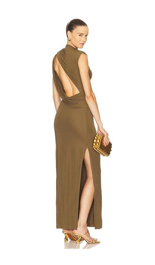 cult gaia izola dress in olive. - size 10 (also in 4)