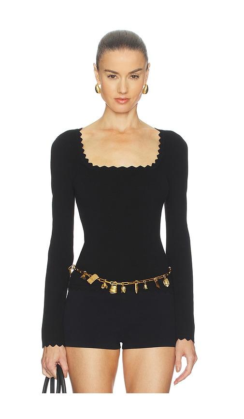 cult gaia jean top in black. - size l (also in xs, m)