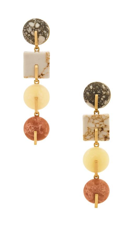 cult gaia laguna drop earring in metallic gold.