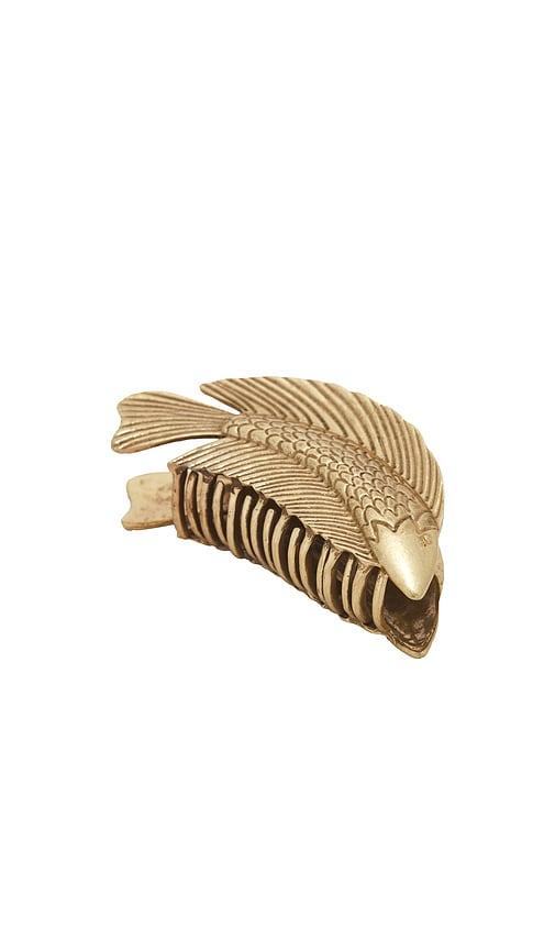 cult gaia neemo hair accessory in metallic gold.