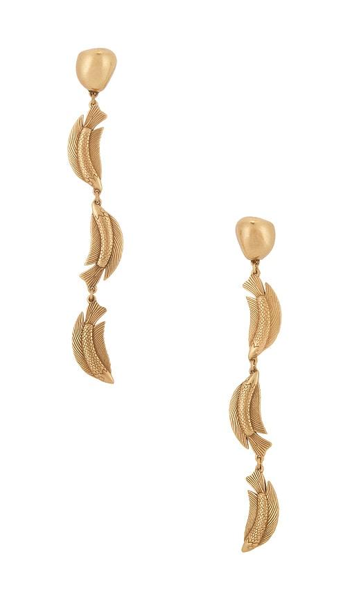 cult gaia neemo trio earring in metallic gold.