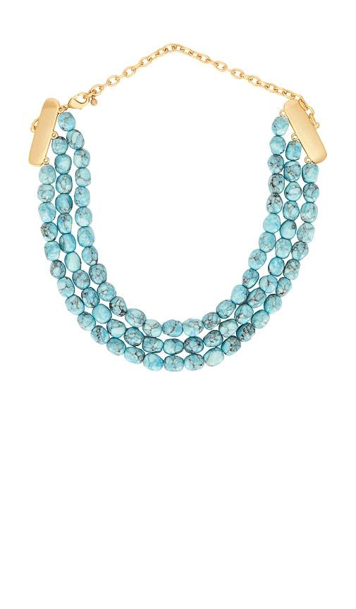 cult gaia nora choker in teal,metallic gold.