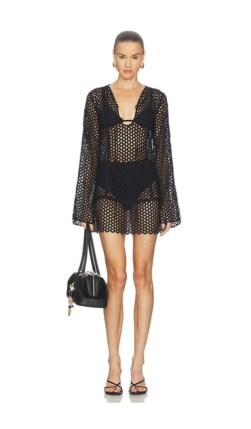cult gaia omara cover up dress in black. - size 4 (also in 6)