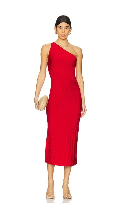 cult gaia raith knit dress in red. - size l (also in m, s)