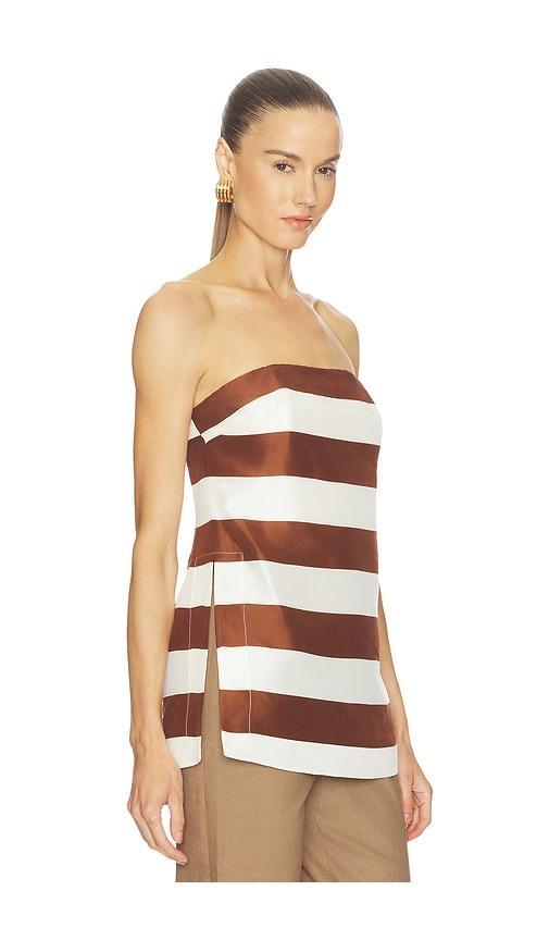 cult gaia rhett top in brown,white. - size 0 (also in 2, 6)