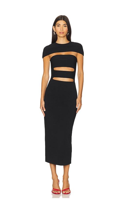 cult gaia rianna knit dress in black. - size l (also in xl)