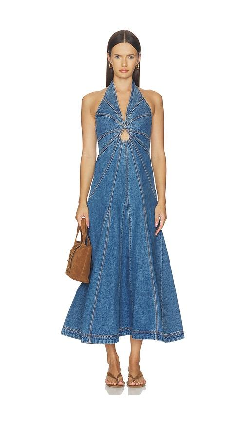 cult gaia rowyn dress in blue. - size s (also in xxs, xs)