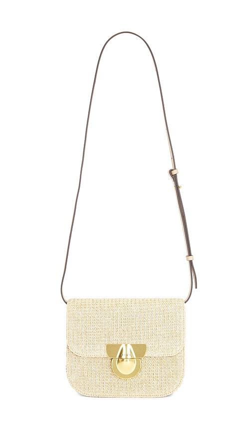 cult gaia tazia shoulder bag in tan.