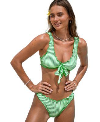 cupshe womens sun picnic striped bikini set