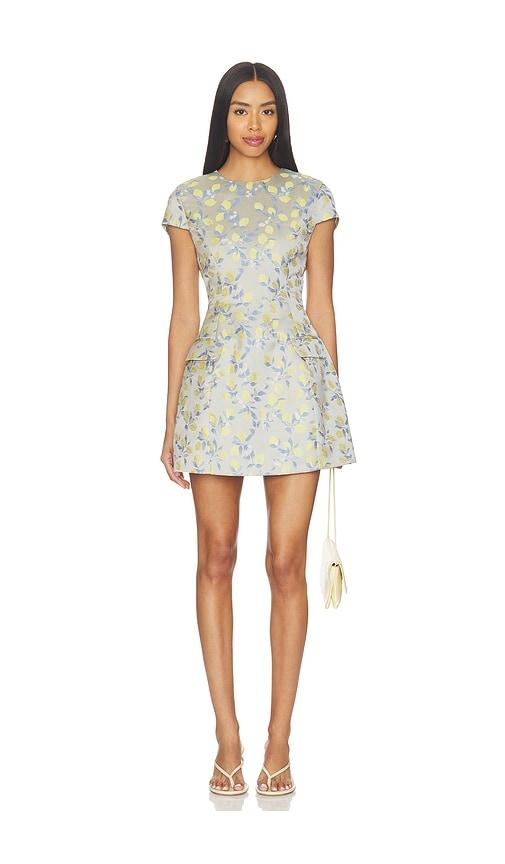 curaae by elliatt annie mini dress in light grey,yellow. - size m (also in xs)