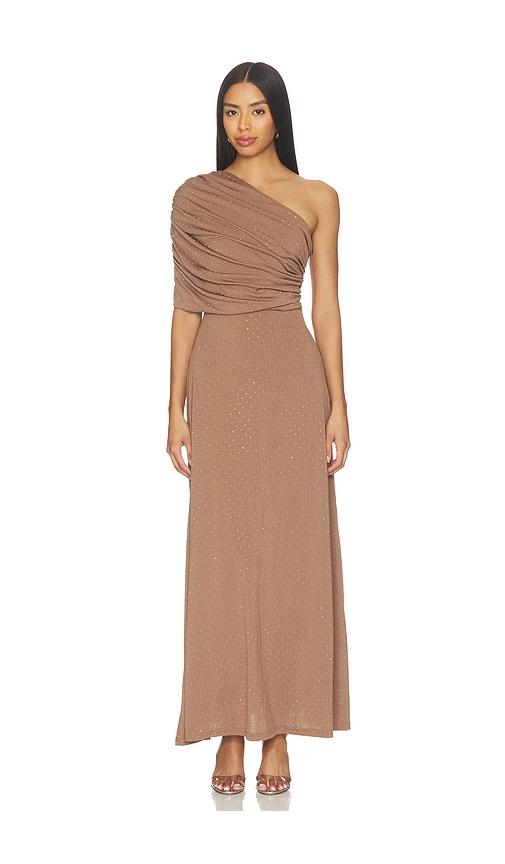 curaae by elliatt gizelle maxi dress in brown. - size m (also in s, xs)