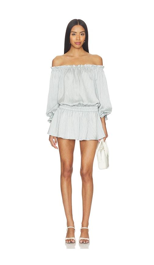curaae by elliatt isobel long sleeve mini dress in blue. - size xl (also in xs)