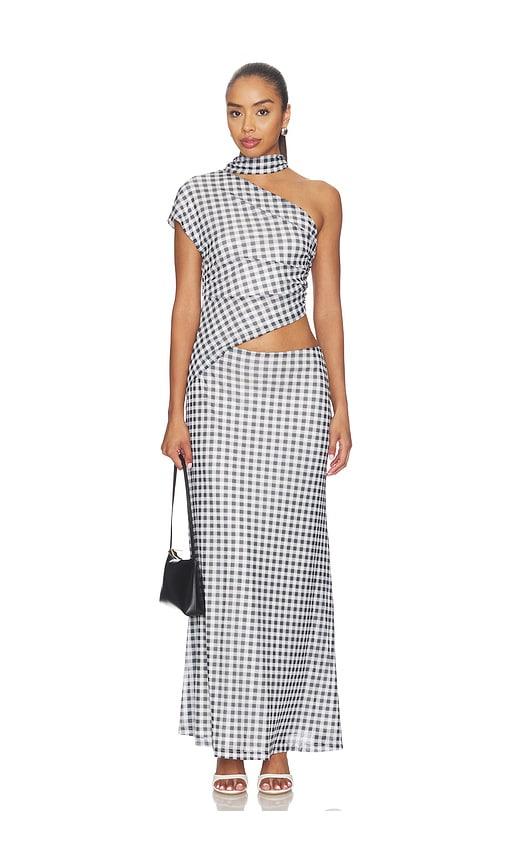 curaae by elliatt siane maxi dress in black & white. - size m (also in xs, s)