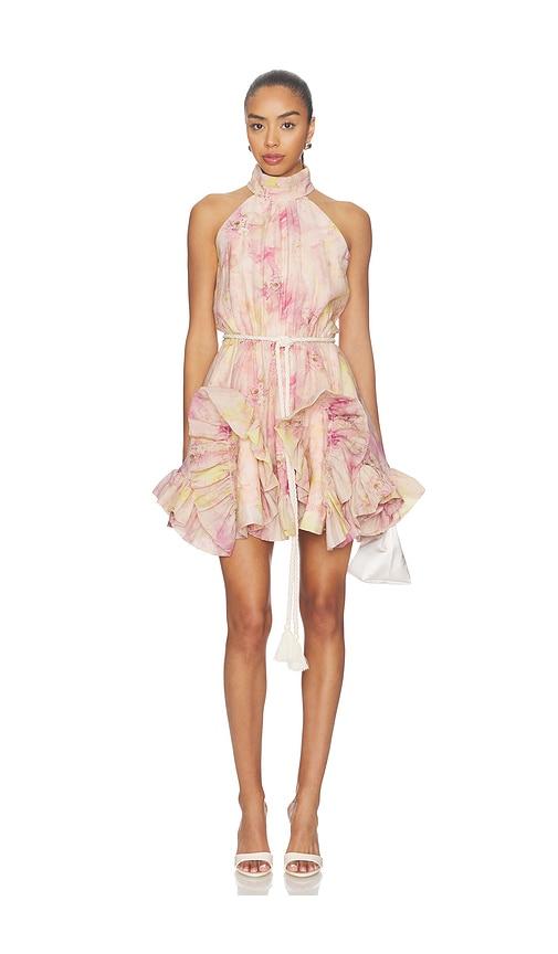 curaae by elliatt thea ruffle mini dress in multi. - size m (also in xs, s)