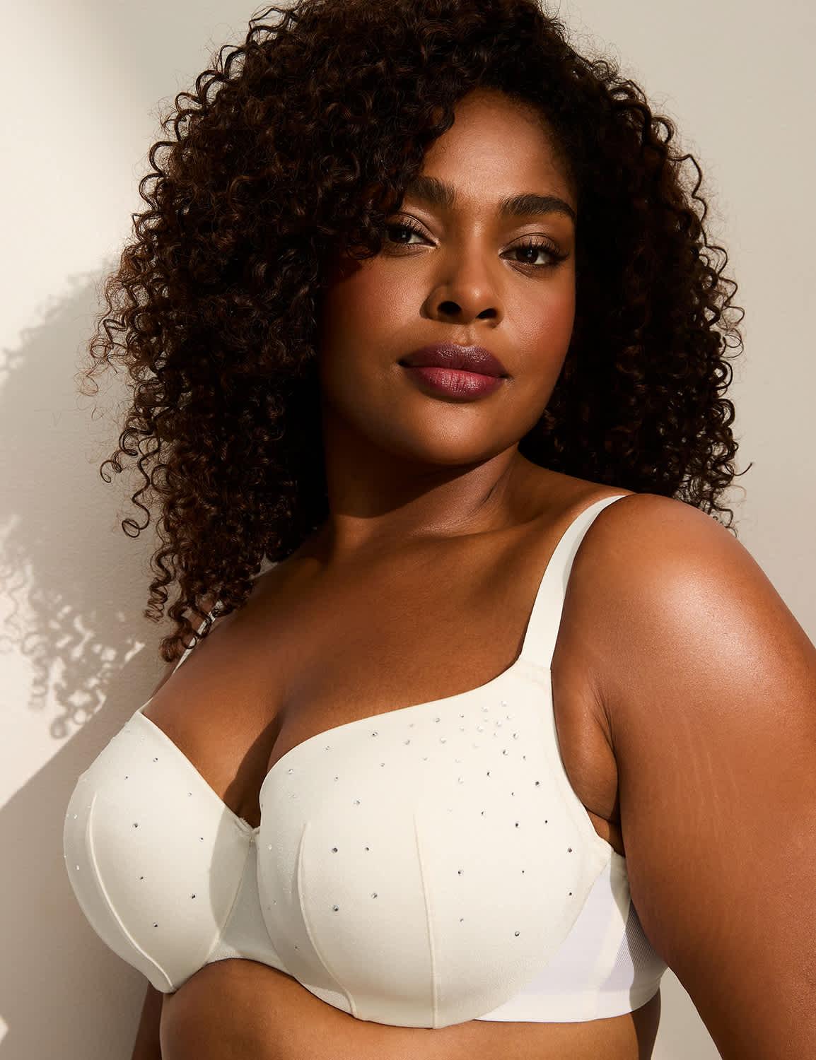 curve icon rhinestone lightly lined balconette bra