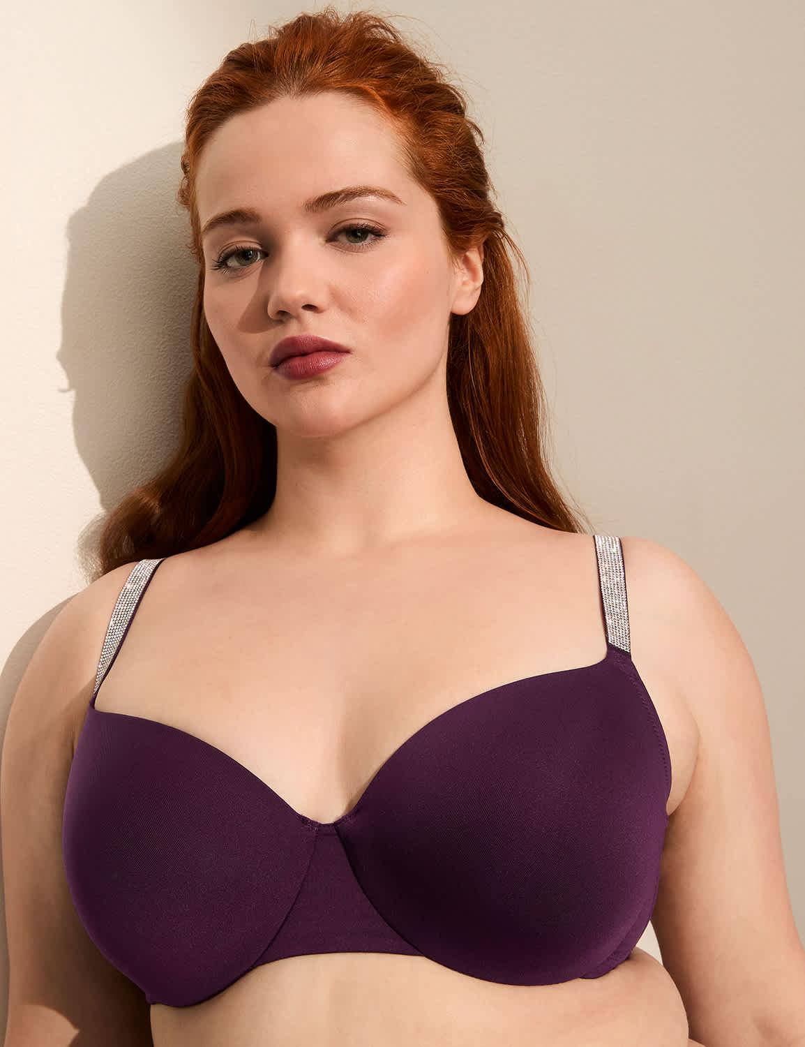 curve icon rhinestone-strap lightly lined balconette bra