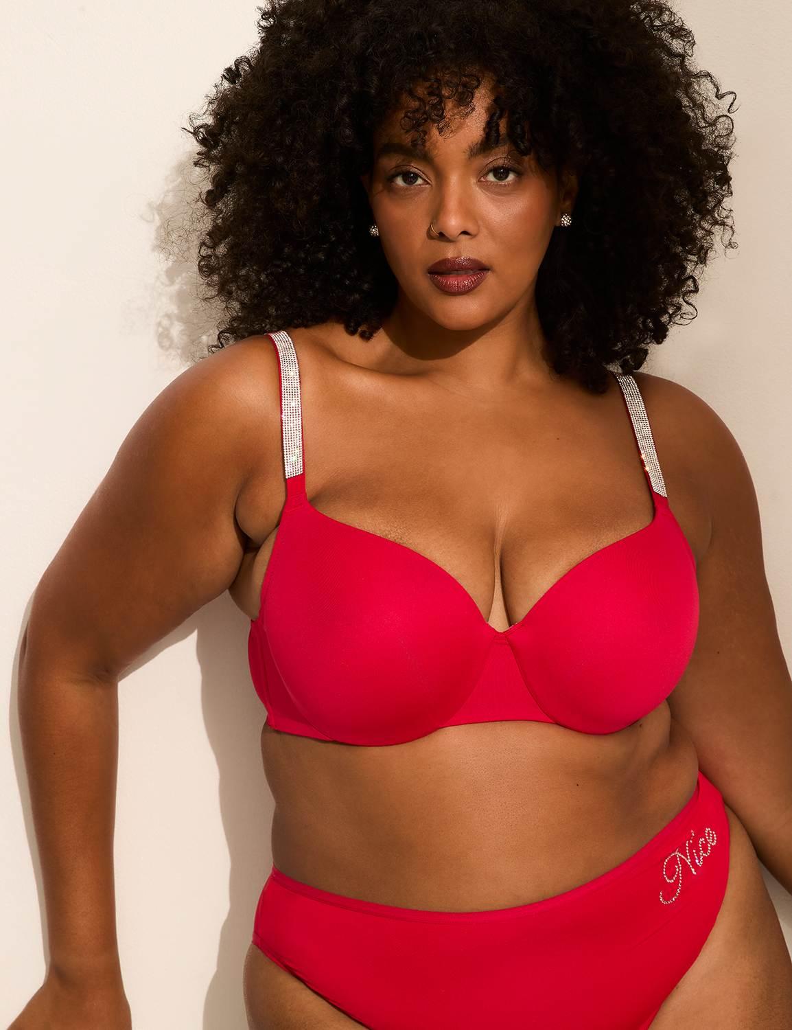 curve icon rhinestone-strap lightly lined balconette bra