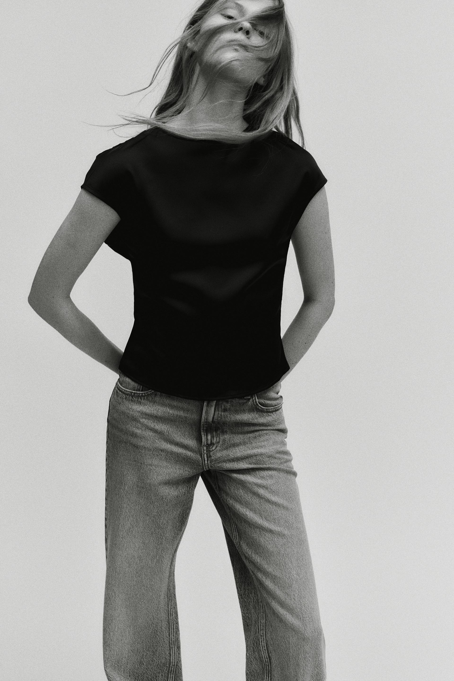cutout satin top