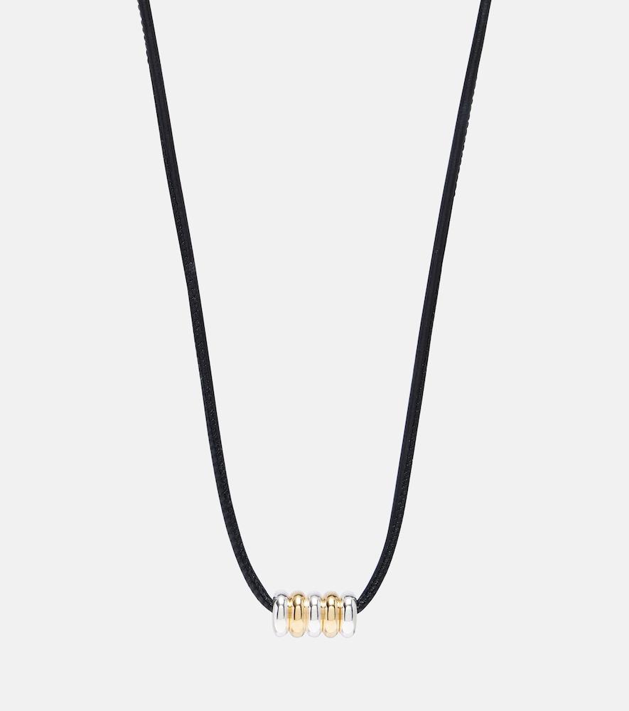 déhanche hollyhock leather and sterling silver necklace