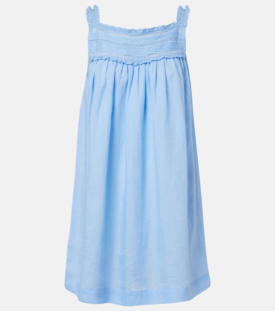 dôen bea lace-trimmed ramie minidress