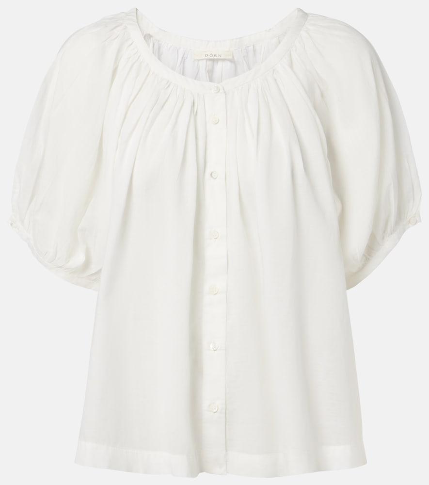 dôen june cotton-blend top