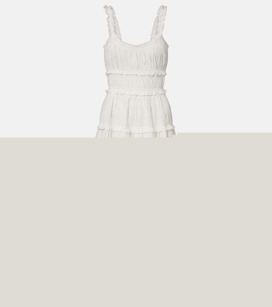 dôen marianne ruffled cotton poplin midi dress