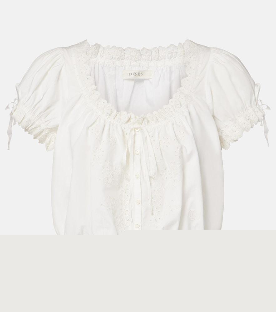 dôen nera embroidered cotton top