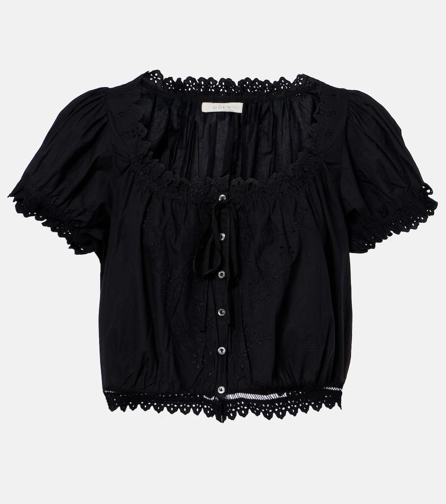 dôen nera embroidered cotton top