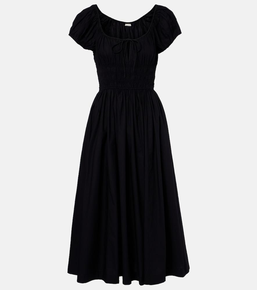 dôen quinn gathered cotton midi dress