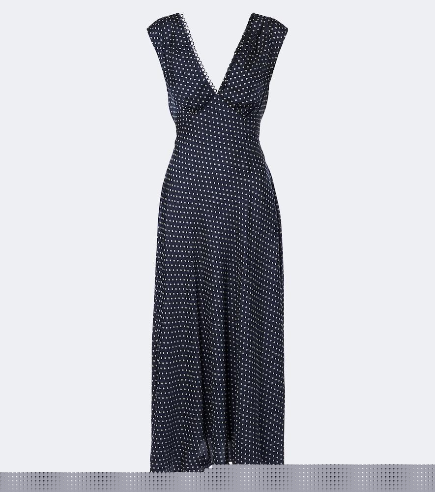 dôen tahlia polka dot silk-blend midi dress